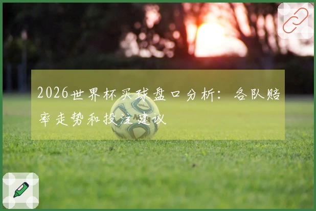 2026世界杯买球盘口分析：各队赔率走势和投注建议